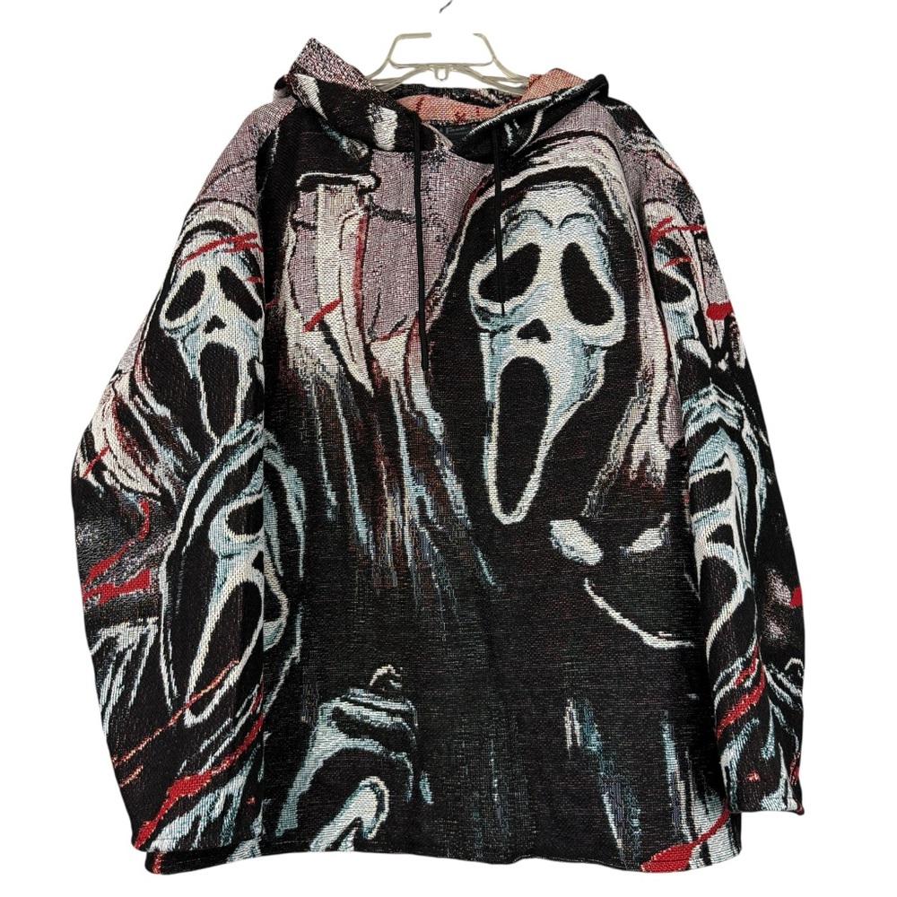 Scream Horror Halloween Tapestry Ghostface Graphic Blanket Hoodie